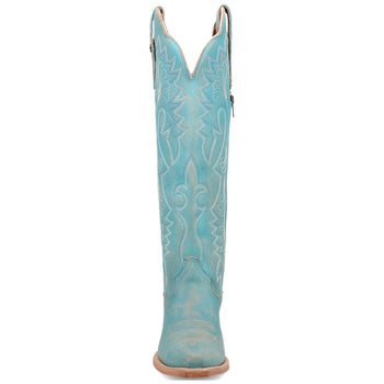 Dan Post Women's Celeste Sky Blue Zipper Snip Toe Boots - Image 4