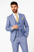 Glen Plaid Suit - Men's 3 Piece Slim Fit Suit - Sky Blue Suit - SV2W6