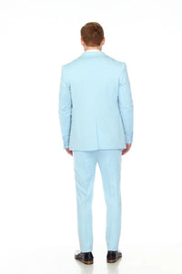 Mens Cotton Stretch Fashion Sky Suit