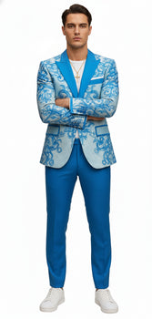 Mens Suit Sky Blue