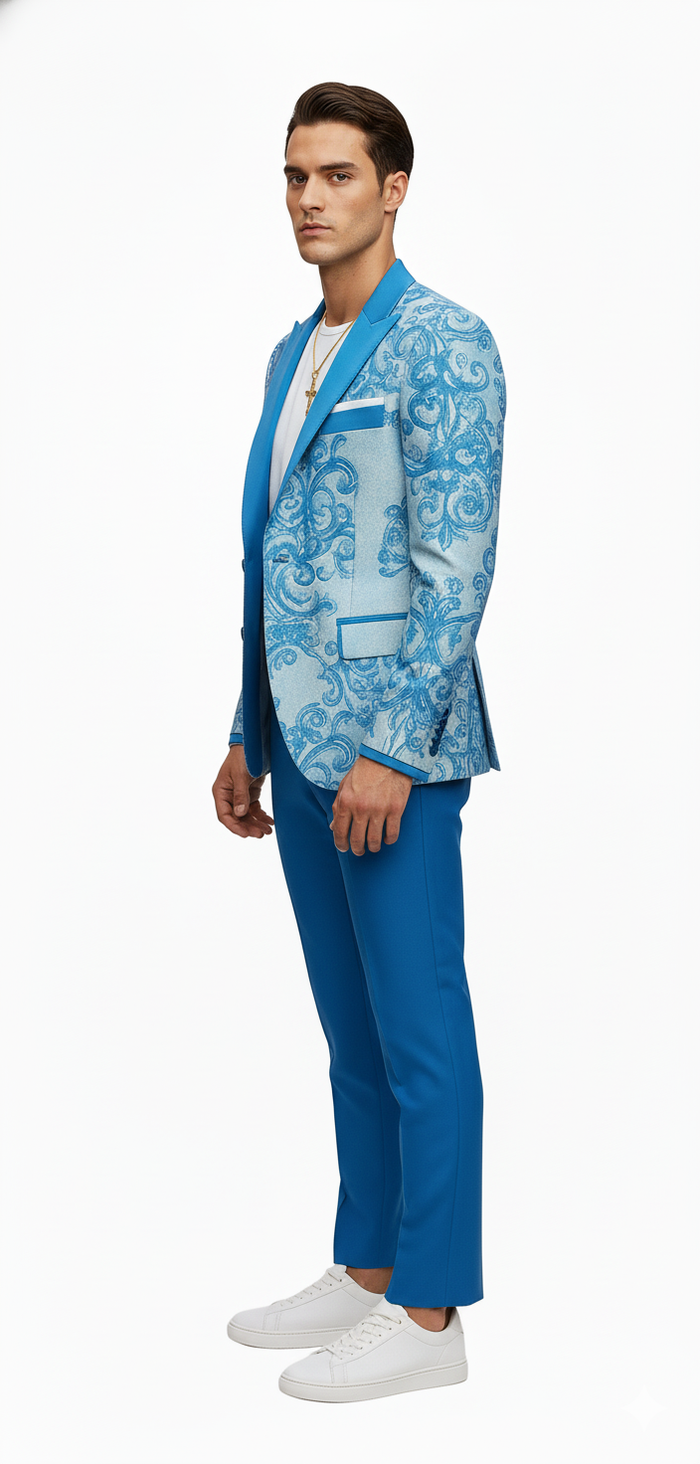 Mens Suit Sky Blue