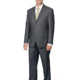 Men's Slim Fit Grey 2-button Notch Collar Business Suit