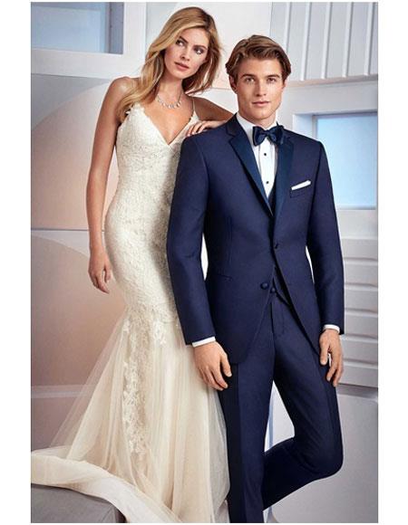 Navy Blue Suit - Navy Suit Mens Slim Fit Dark Navy  2 Button Suit