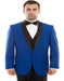 Blue Prom Suit - Blue Homecoming Outfits For Guys Vest Tuxedo in Blue with Black Velvet Lapel