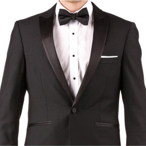 Slim Fit Tuxedo - Men's Slim Fit Suit Men's Black 100% Super 140s Merino Suit