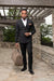 Slim Fitted Cut Double Breasted Suit With Gold Buttons 100% Wool Flat Front Pants