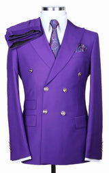Slim Fitted Cut Mens Double Breasted Blazer - P