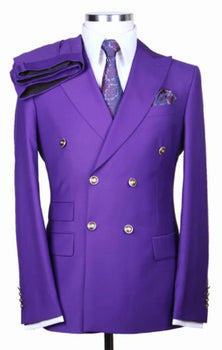 Slim Fitted Cut Mens Double Breasted Blazer - P