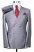 Slim Fitted Cut Mens Double Breasted Blazer - Silver Double Breasted Sport Coat