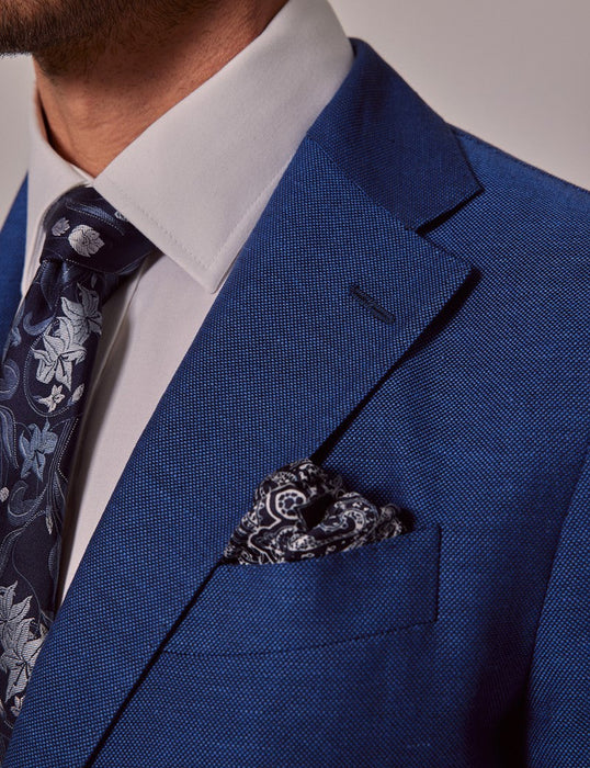 Mens Linen Suit For Beach Wedding - Summer Suit in Royal Blue Slim Fit