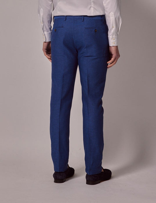 Mens Linen Suit For Beach Wedding - Summer Suit in Royal Blue Slim Fit