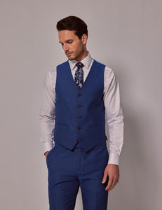 Mens Linen Suit For Beach Wedding - Summer Suit in Royal Blue Slim Fit