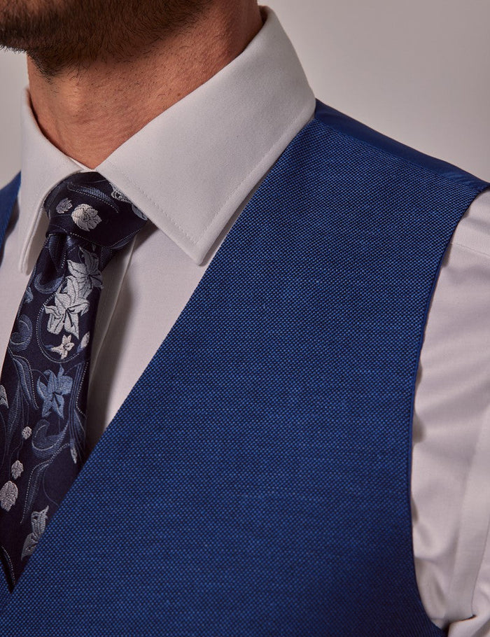 Mens Linen Suit For Beach Wedding - Summer Suit in Royal Blue Slim Fit