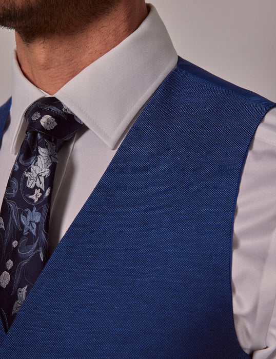 Mens Linen Suit For Beach Wedding - Summer Suit in Royal Blue Slim Fit