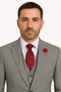 Slim Fit Suits Black/White Houndstooth Tweed Vested 3 Piece Suit 2 Button Side Vented Flat Front