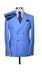 Slim Fitted Cut Mens Corn Flower Blue Double Breasted Blazers - Double Breasted Sport Coat