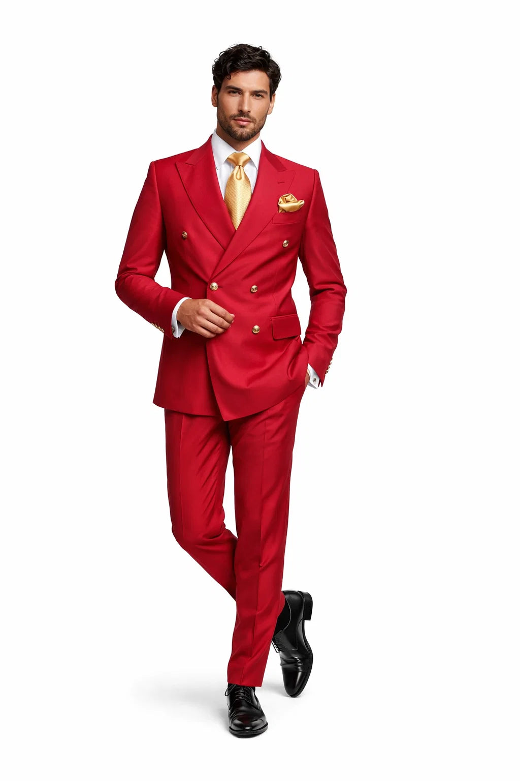 Slim Fit Red 3-Piece Suit for Men