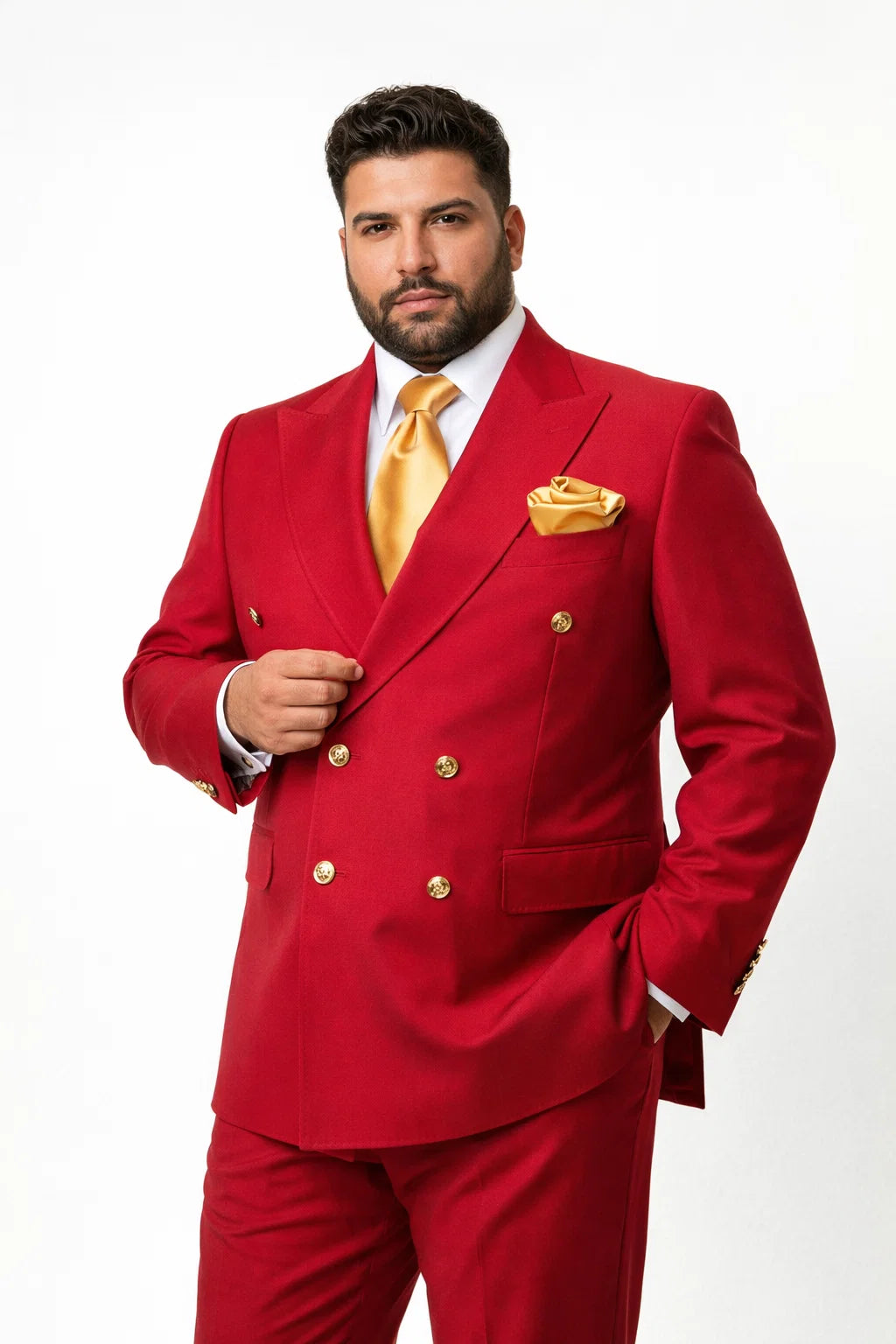 Slim Fit Red 3-Piece Suit for Men