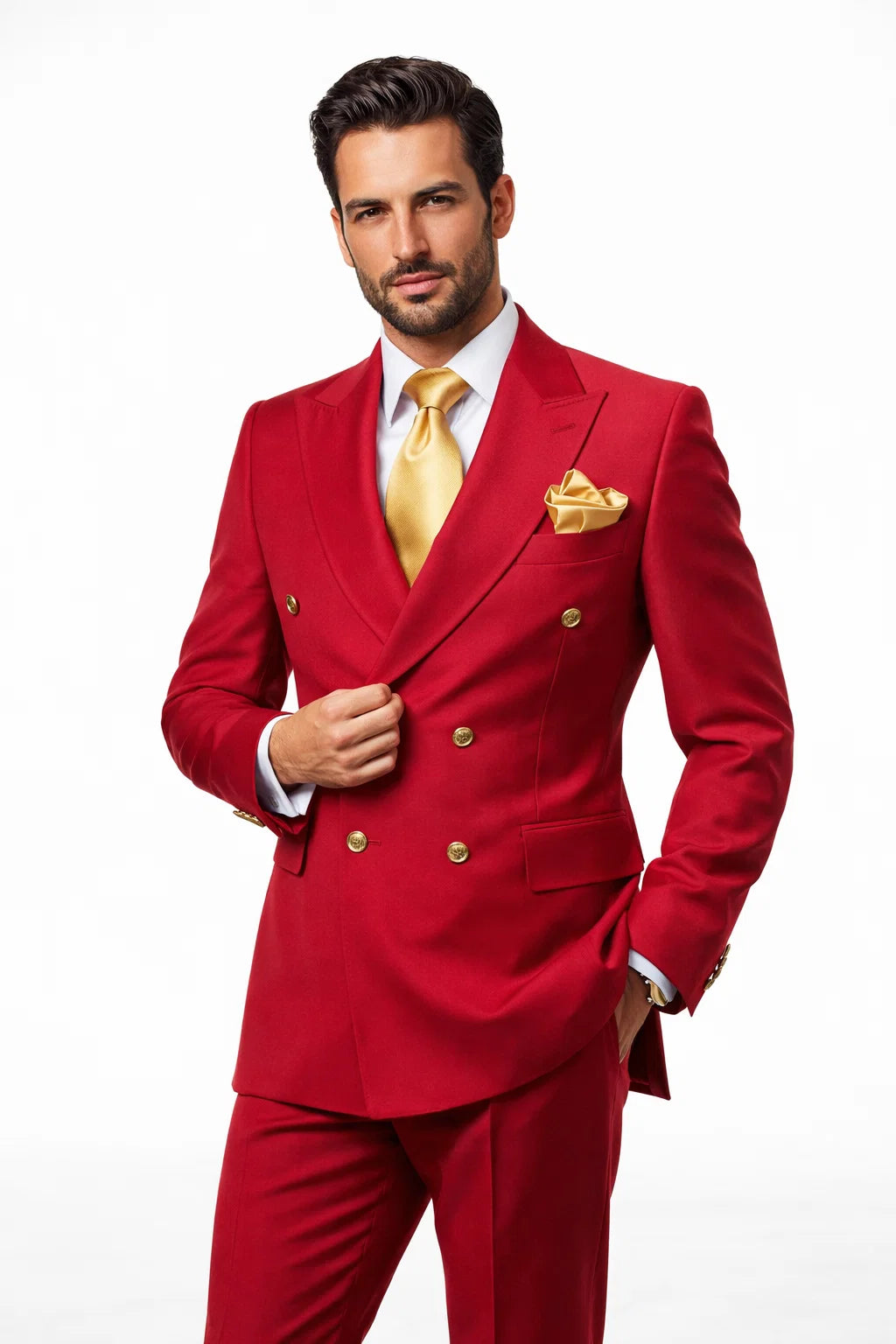 Slim Fit Red 3-Piece Suit for Men