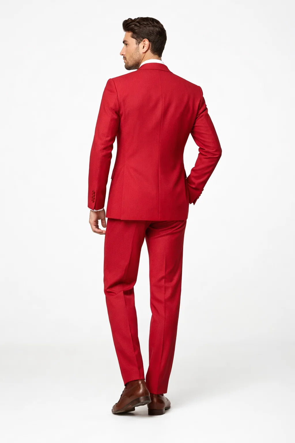 Slim Fit Red 3-Piece Suit for Men