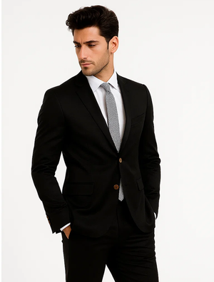 Slim Fit Suit Summer Men'S Slim Fit Suits Black Cotton Skinny Fitted  Business Suits Clearance Sale