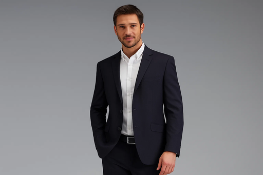 Men's 2 Button Slim Fitted Dark Navy Tonic Cheap Priced Business Suits Clearance Sale