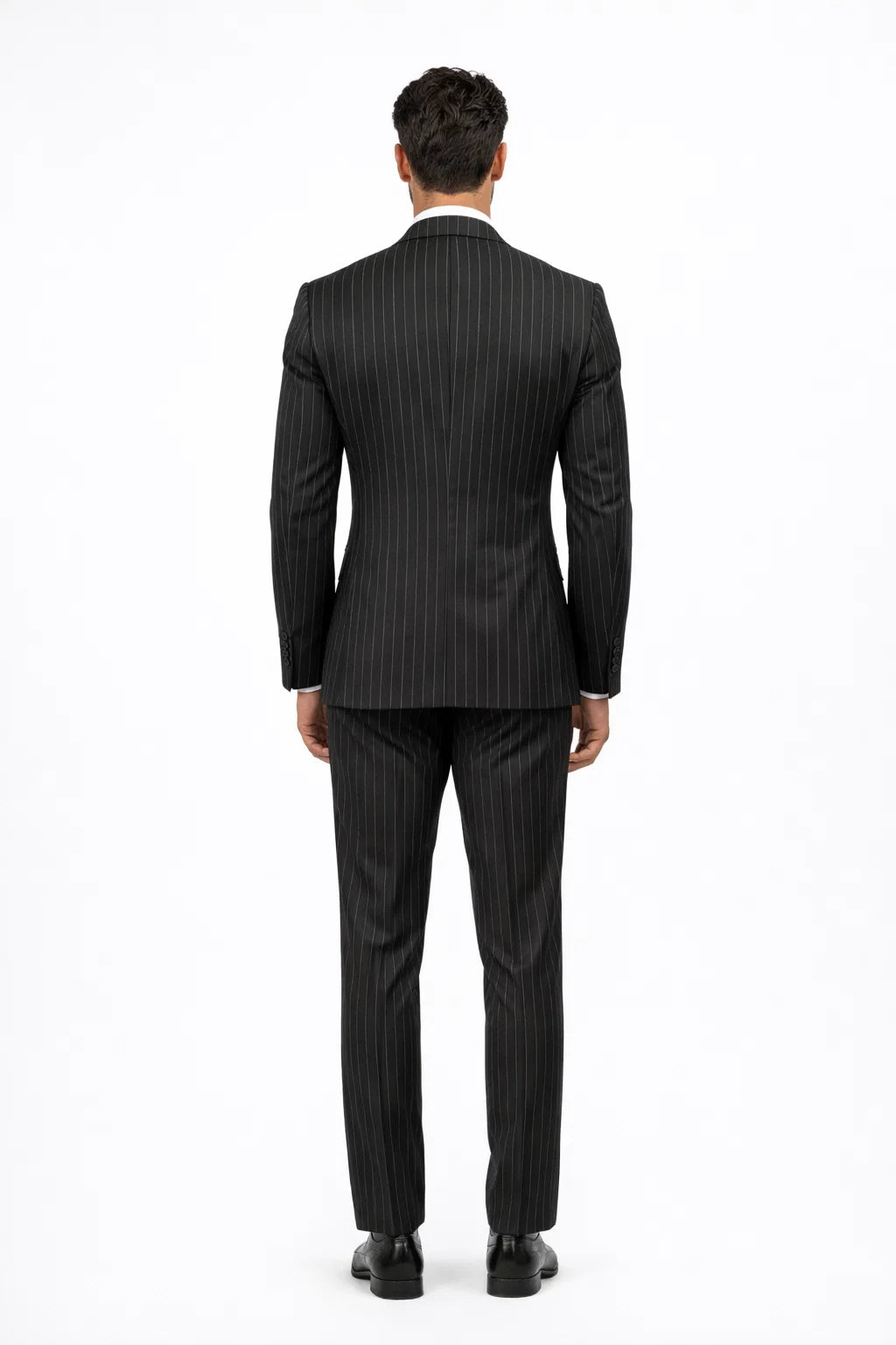 Small Jet Black Pinstripe Fashion Suit