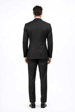 Small Jet Black Pinstripe Fashion Suit