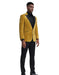 Mens Velvet One Button Smoking Jacket in Gold | Prom