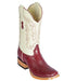 Los Altos Boots Smooth Ostrich Square Toe Cowboy Boots Black/Blue - Botas De Avestruz