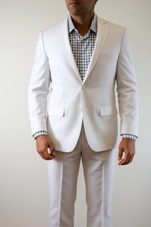 Snow White Great Quality Slim Fitted Suit Flat Front Pants Affordable - Discounted Priced On Clearance Sale