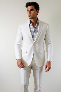 Snow White Great Quality Slim Fitted Suit Flat Front Pants Affordable - Discounted Priced On Clearance Sale