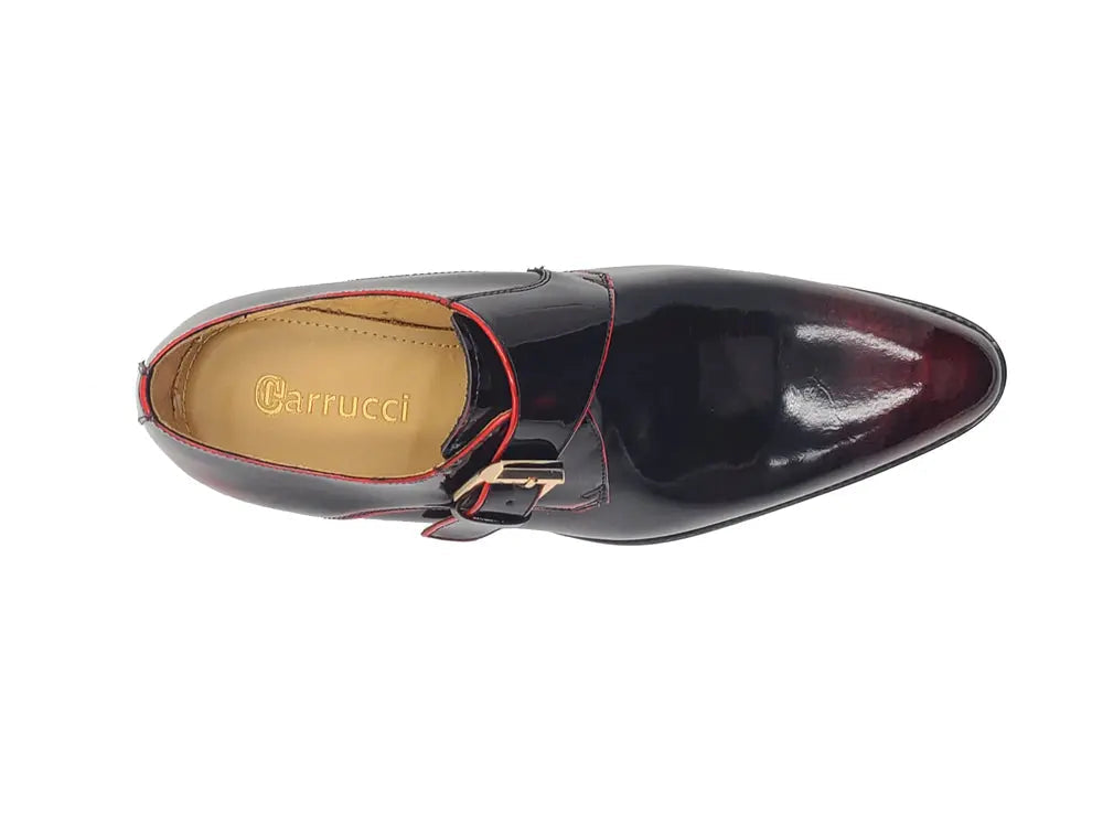Carrucci Soft Calf Patent Leather Single Monk Slip-on