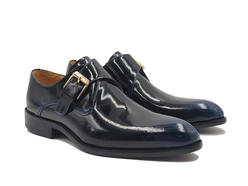 Carrucci Soft Calf Patent Leather Single Monk Slip-on