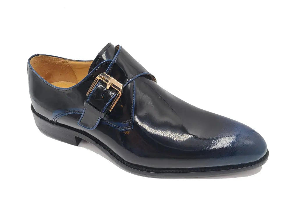 Carrucci Soft Calf Patent Leather Single Monk Slip-on