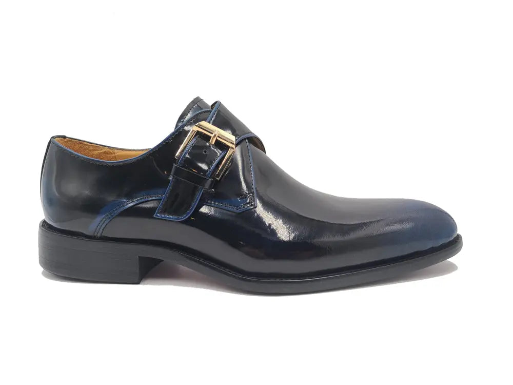 Carrucci Soft Calf Patent Leather Single Monk Slip-on