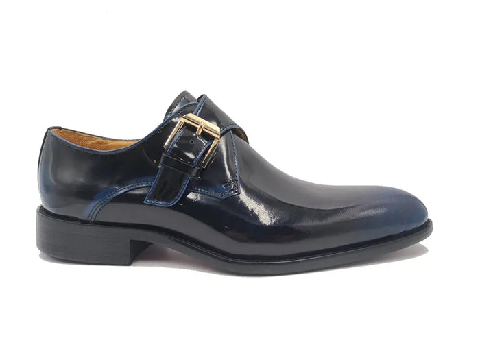 Carrucci Soft Calf Patent Leather Single Monk Slip-on