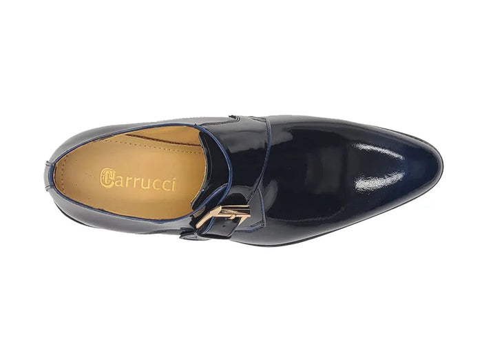 Carrucci Soft Calf Patent Leather Single Monk Slip-on