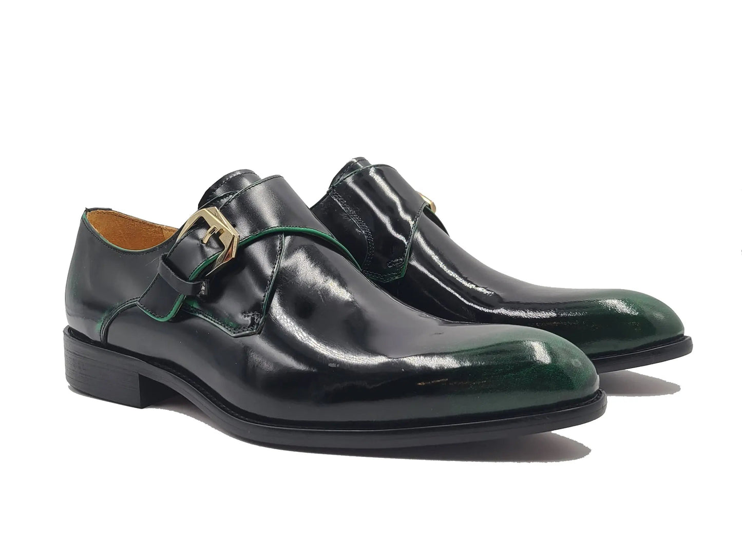 Carrucci Soft Calf Patent Leather Single Monk Slip-on