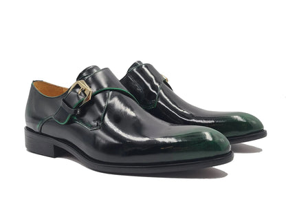 Carrucci Soft Calf Patent Leather Single Monk Slip-on