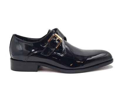 Carrucci Soft Calf Patent Leather Single Monk Slip-on