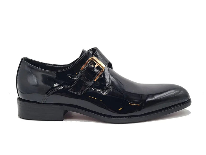 Carrucci Soft Calf Patent Leather Single Monk Slip-on
