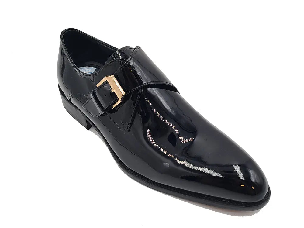 Carrucci Soft Calf Patent Leather Single Monk Slip-on