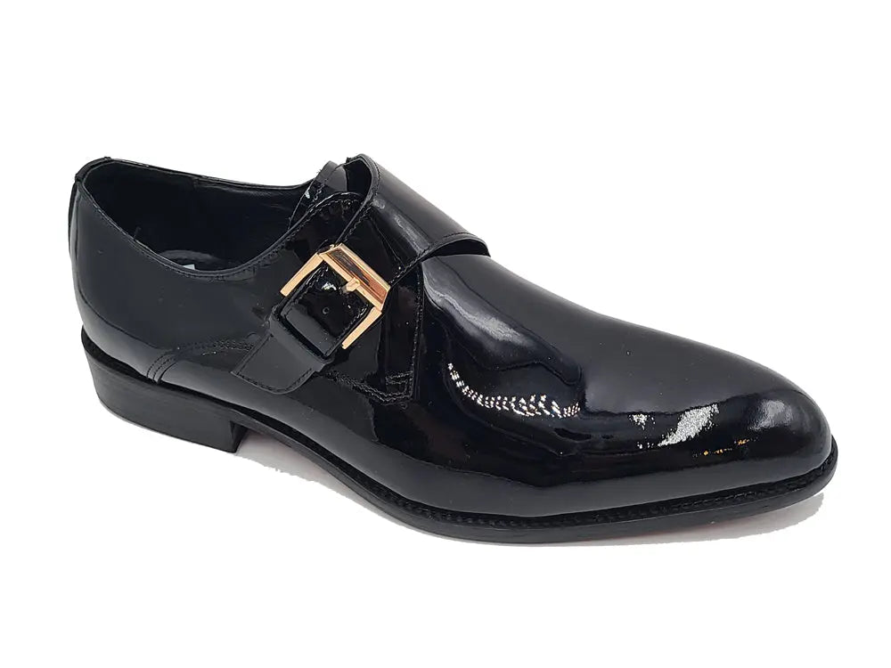 Carrucci Soft Calf Patent Leather Single Monk Slip-on
