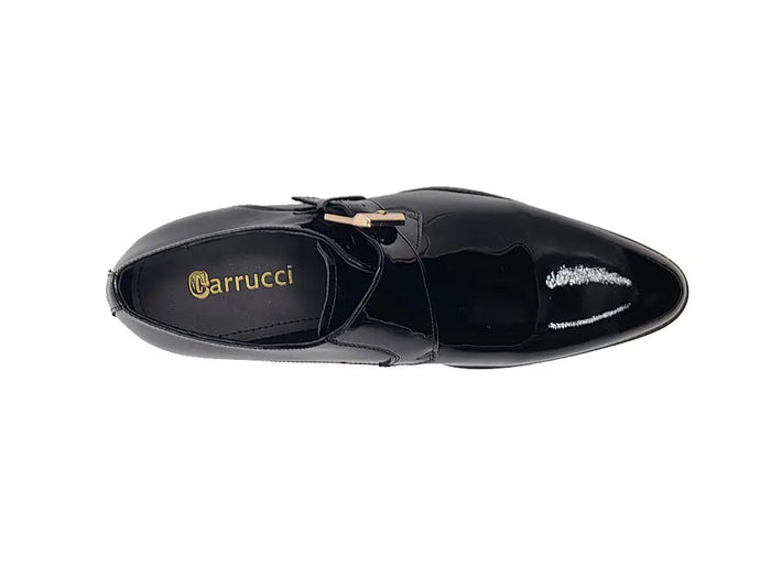 Carrucci Soft Calf Patent Leather Single Monk Slip-on