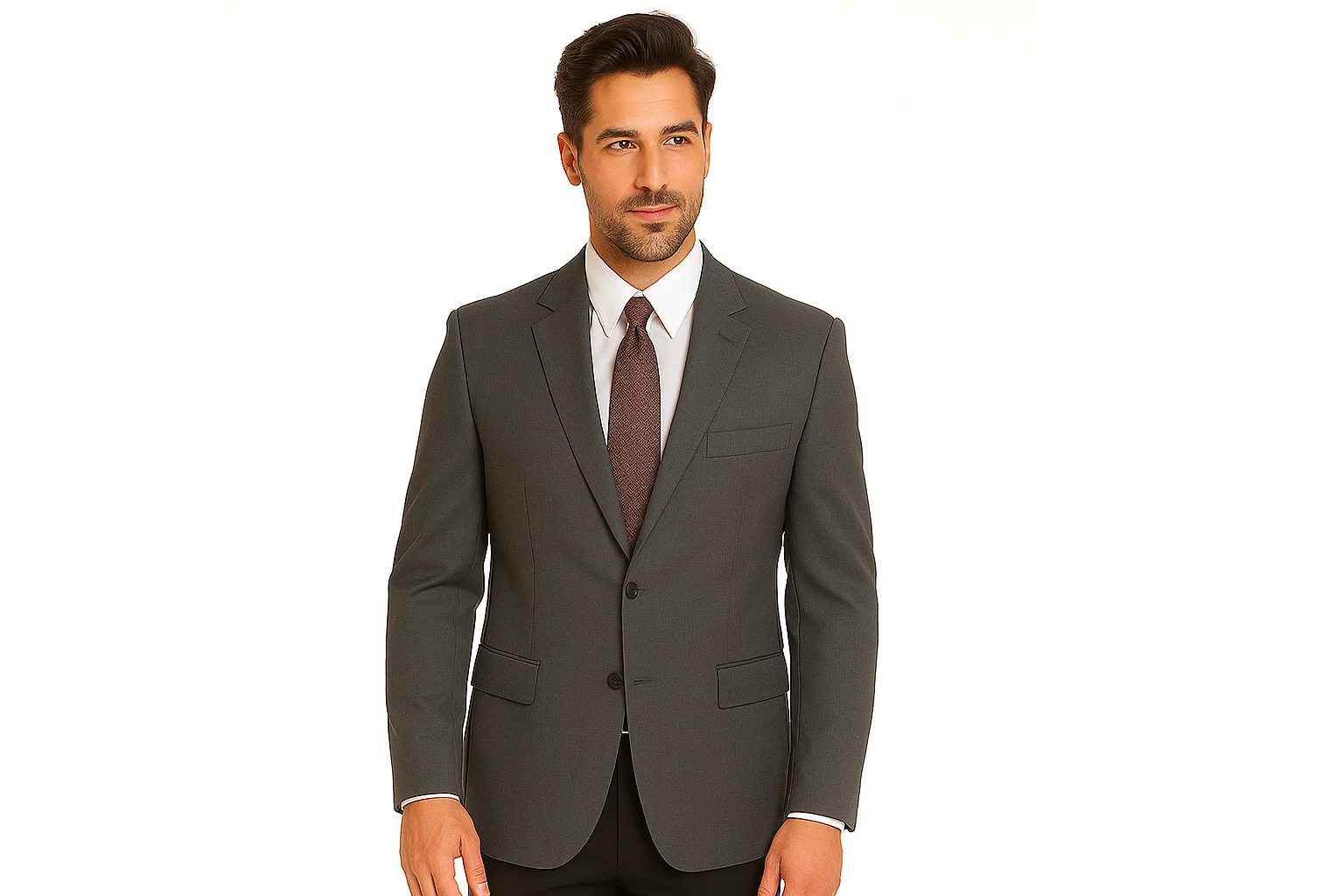 2 Button Basic Solid Charcoal Gray Cheap Priced Unique Fashion Designer Men's Dress blazers Sale ~ Sport coat Jacket - Image 2