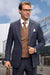 Men's Designer Wool Vested Suit in Midnight Blue Glenplaid