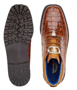 Belvedere Mens Sport Brown Gator Ankle Boots Gallardo