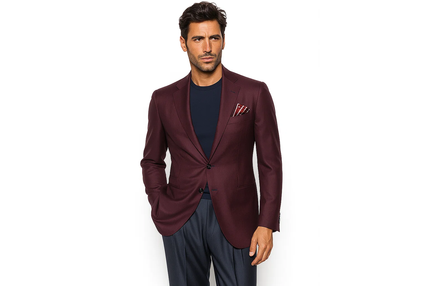 Men's Eggplant 2 Button Cheap Priced Designer Fashion Dress Casual Blazer For Men On Sale Sportcoat Blazer - Image 2