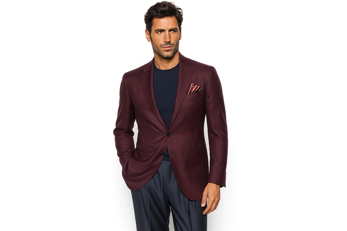 Men's Eggplant 2 Button Cheap Priced Designer Fashion Dress Casual Blazer For Men On Sale Sportcoat Blazer - Image 2